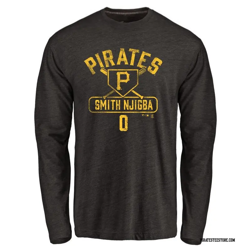 Men's Pittsburgh Pirates ＃0 Canaan Smith-Njigba Black Base Runner Long Sleeve T-Shirt