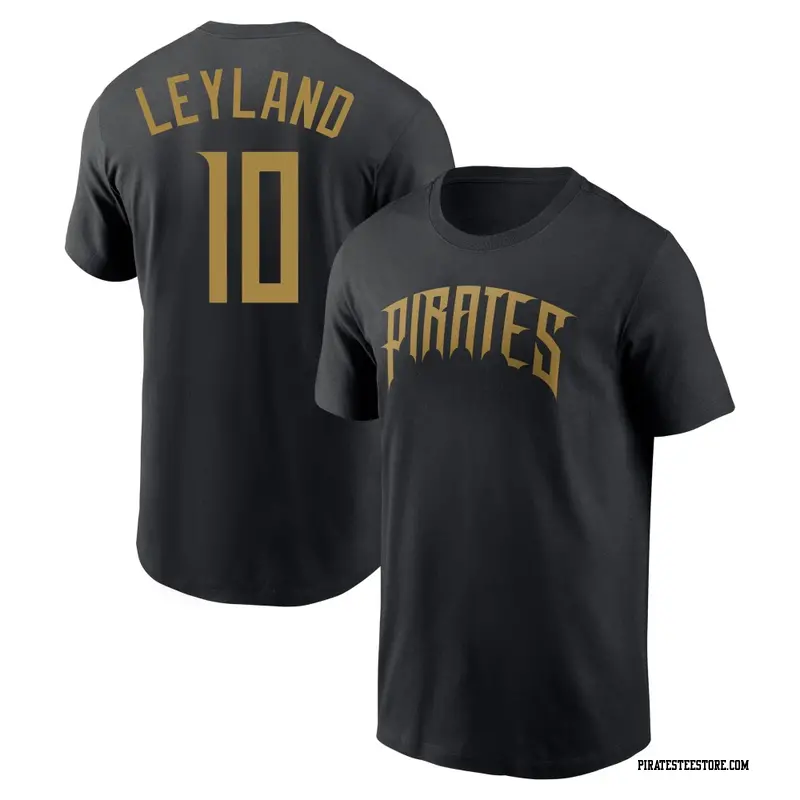 Men's Pittsburgh Pirates ＃10 Jim Leyland Black 2026 City Connect Name & Number T-Shirt
