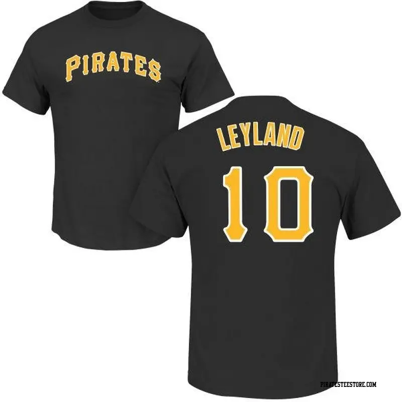 Men's Pittsburgh Pirates ＃10 Jim Leyland Black Roster Name & Number T-Shirt