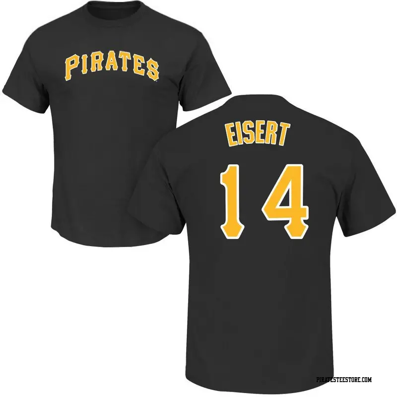 Men's Pittsburgh Pirates ＃14 Brandon Eisert Black Roster Name & Number T-Shirt