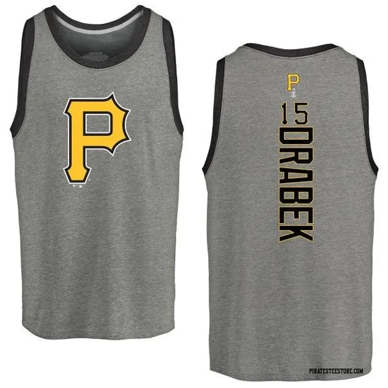 Men's Pittsburgh Pirates ＃15 Doug Drabek Ash Branded Backer Tank Top