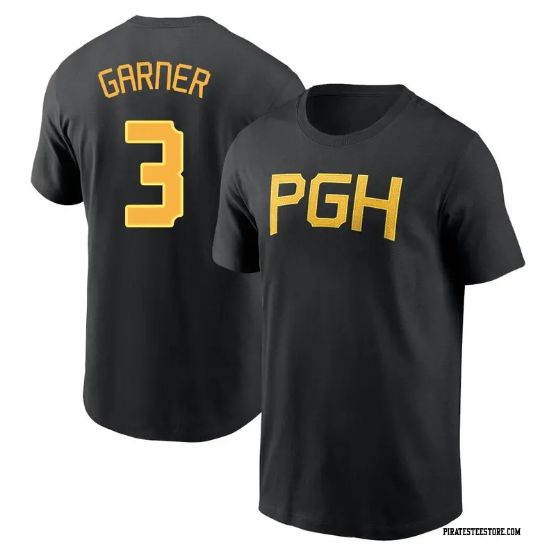 Men's Pittsburgh Pirates ＃3 Phil Garner Black 2023 City Connect Wordmark Name & Number T-Shirt