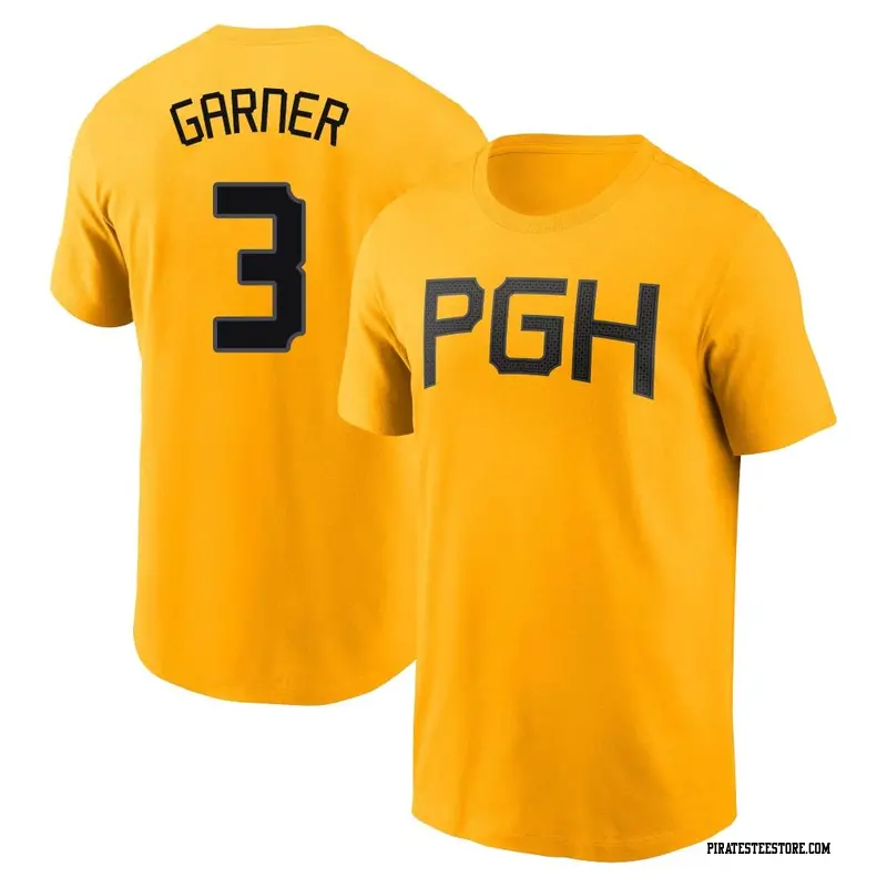 Men's Pittsburgh Pirates ＃3 Phil Garner Gold 2023 City Connect Name & Number T-Shirt