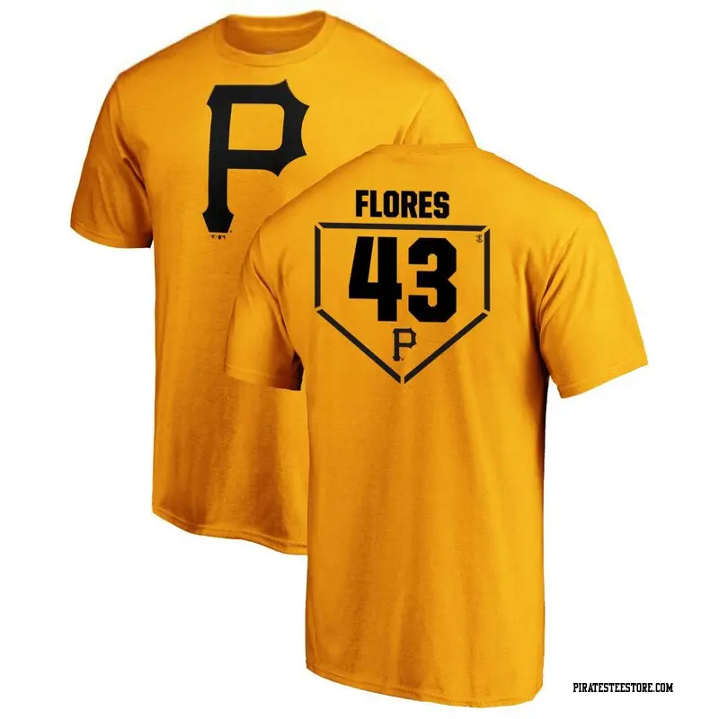 Men's Pittsburgh Pirates ＃43 Rafael Flores Jr. Gold RBI T-Shirt