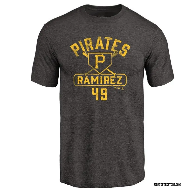 Men's Pittsburgh Pirates ＃49 Yohan Ramirez Black Base Runner T-Shirt