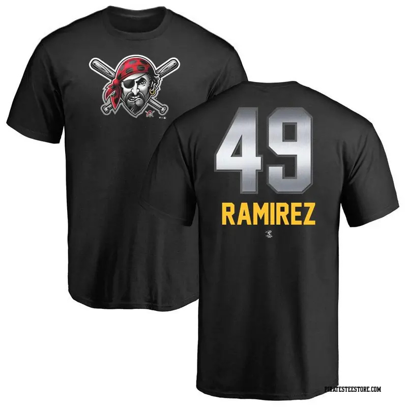 Men's Pittsburgh Pirates ＃49 Yohan Ramirez Black Midnight Mascot T-Shirt