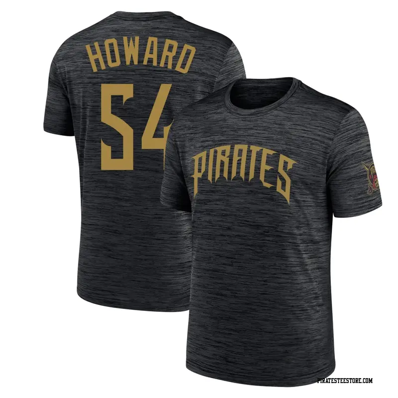 Men's Pittsburgh Pirates ＃54 Sam Howard Black 2026 City Connect Game Day Velocity Name & Number T-Shirt