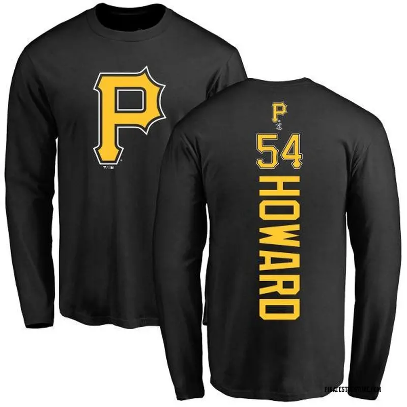 Men's Pittsburgh Pirates ＃54 Sam Howard Black Backer Long Sleeve T-Shirt
