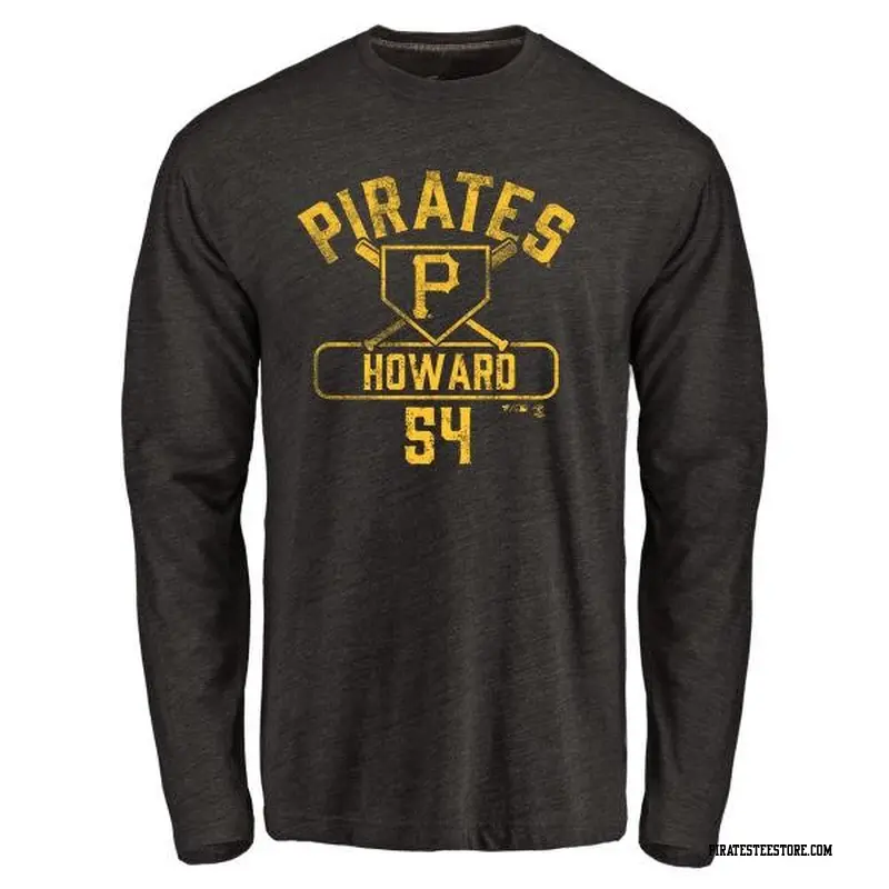 Men's Pittsburgh Pirates ＃54 Sam Howard Black Branded Base Runner Long Sleeve T-Shirt