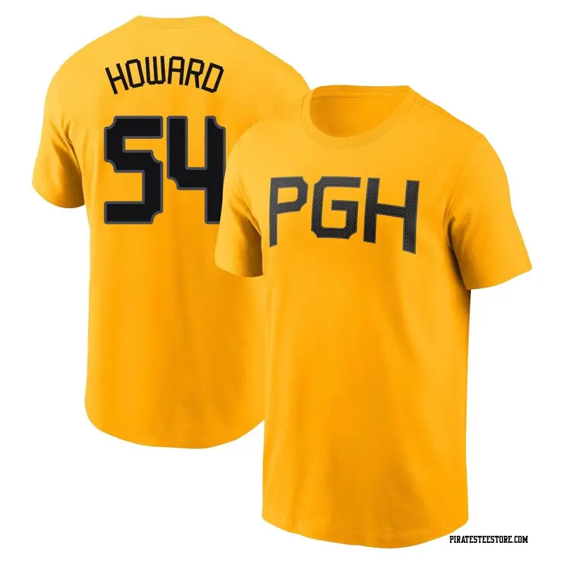 Men's Pittsburgh Pirates ＃54 Sam Howard Gold 2023 City Connect Name & Number T-Shirt