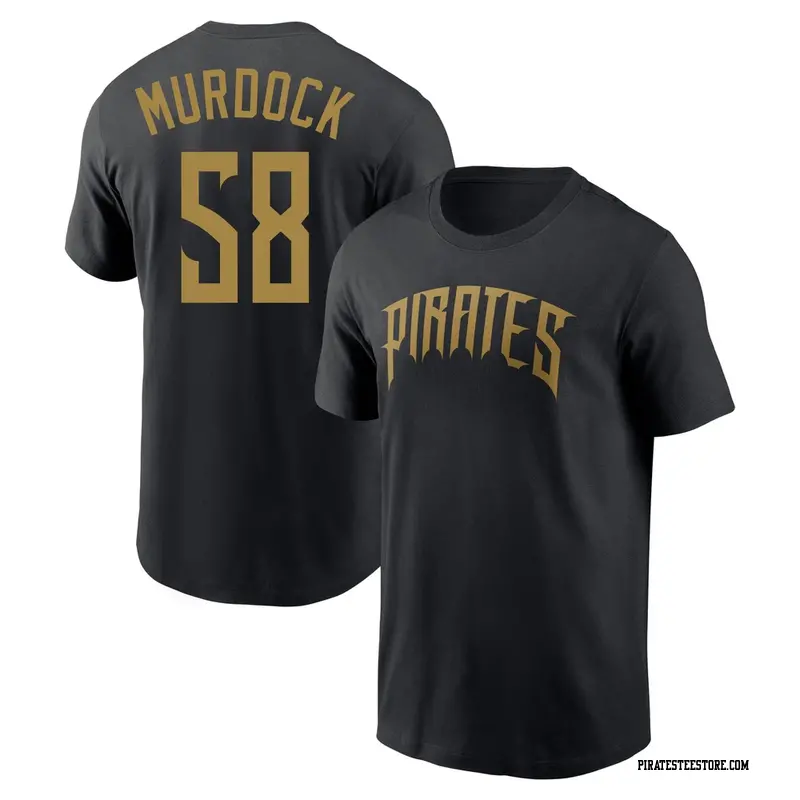 Men's Pittsburgh Pirates ＃58 Noah Murdock Black 2026 City Connect Name & Number T-Shirt