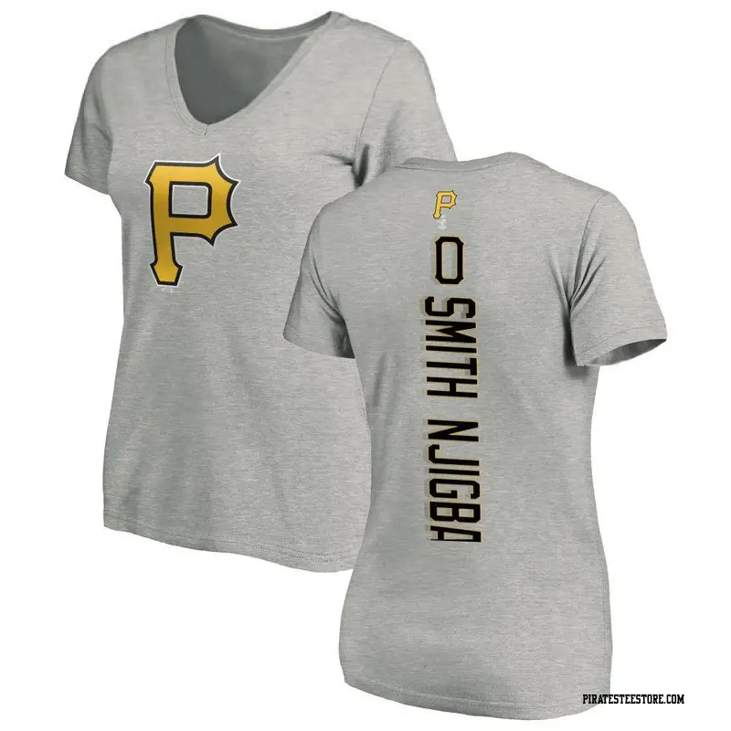 Women's Pittsburgh Pirates ＃0 Canaan Smith-Njigba Ash Backer Slim Fit T-Shirt