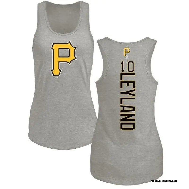 Women's Pittsburgh Pirates ＃10 Jim Leyland Ash Branded Backer Tank Top