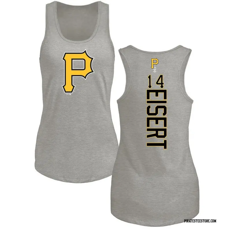 Women's Pittsburgh Pirates ＃14 Brandon Eisert Ash Backer Tank Top