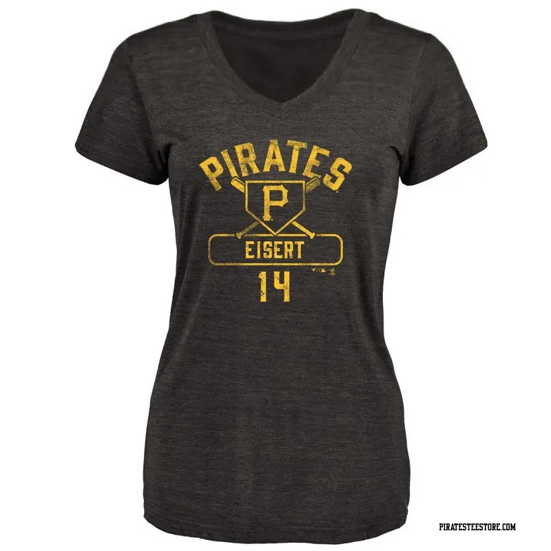 Women's Pittsburgh Pirates ＃14 Brandon Eisert Black Base Runner T-Shirt