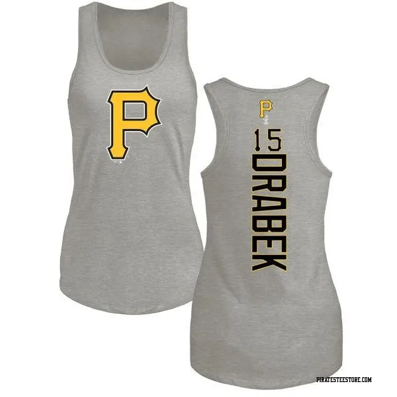 Women's Pittsburgh Pirates ＃15 Doug Drabek Ash Branded Backer Tank Top