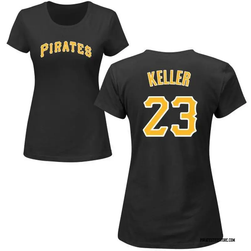 Women's Pittsburgh Pirates ＃23 Mitch Keller Black Roster Name & Number T-Shirt