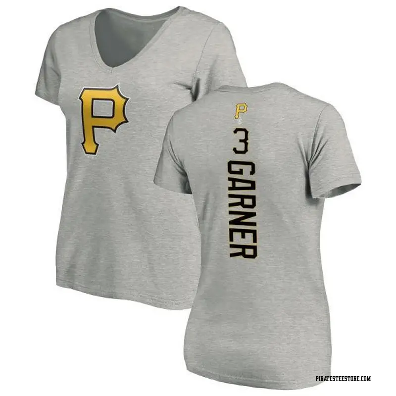 Women's Pittsburgh Pirates ＃3 Phil Garner Ash Backer Slim Fit T-Shirt