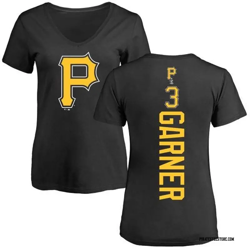 Women's Pittsburgh Pirates ＃3 Phil Garner Black Backer Slim Fit T-Shirt