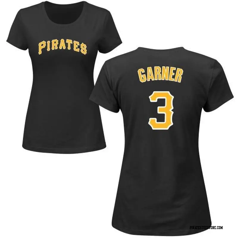 Women's Pittsburgh Pirates ＃3 Phil Garner Black Roster Name & Number T-Shirt