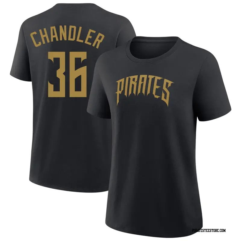 Women's Pittsburgh Pirates ＃36 Bubba Chandler Black 2026 City Connect Name & Number T-Shirt