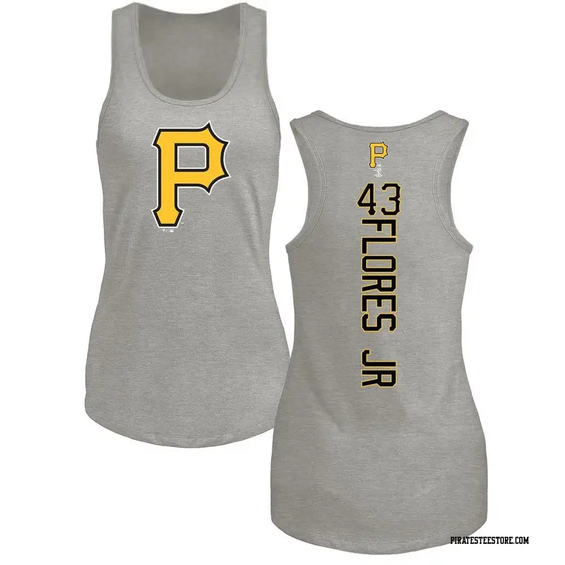 Women's Pittsburgh Pirates ＃43 Rafael Flores Jr. Ash Backer Tank Top