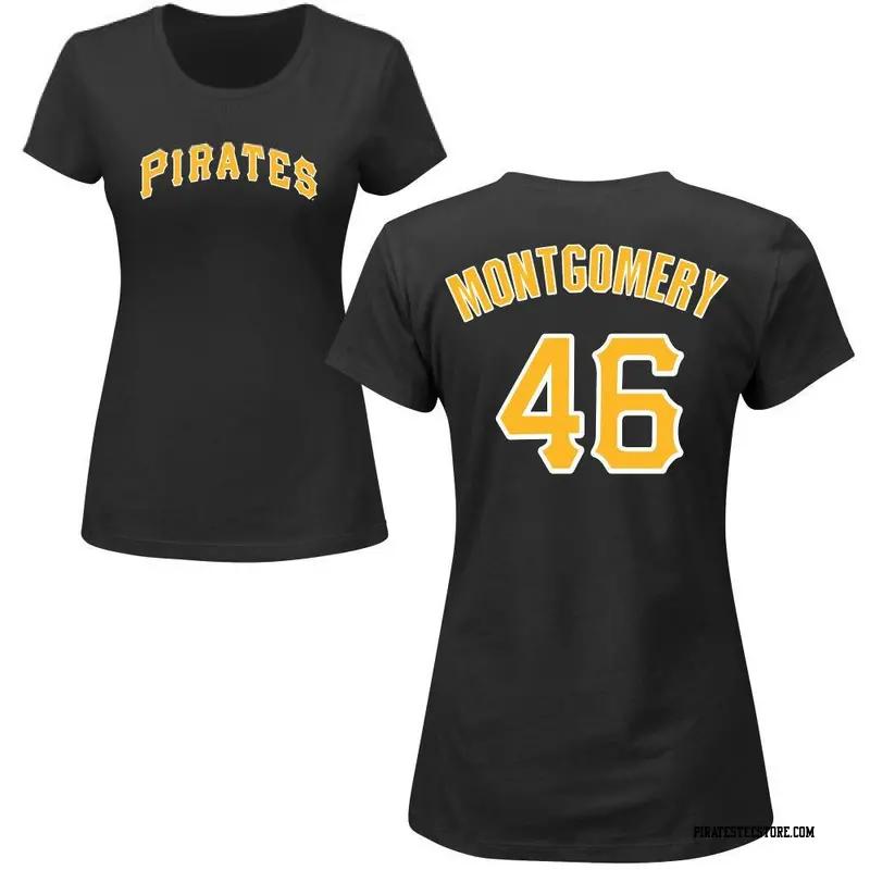 Women's Pittsburgh Pirates ＃46 Mason Montgomery Black Roster Name & Number T-Shirt