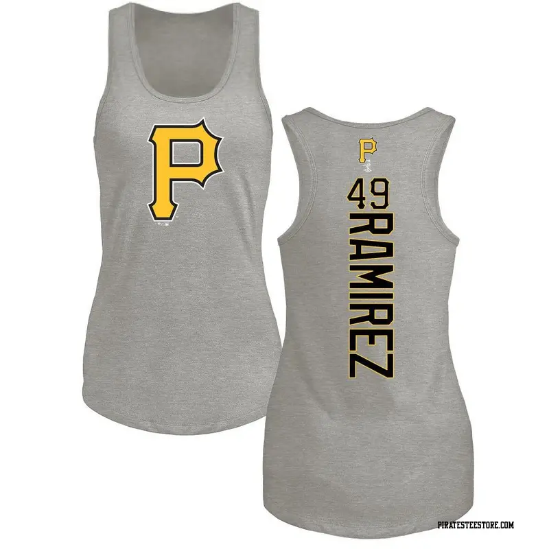 Women's Pittsburgh Pirates ＃49 Yohan Ramirez Ash Backer Tank Top