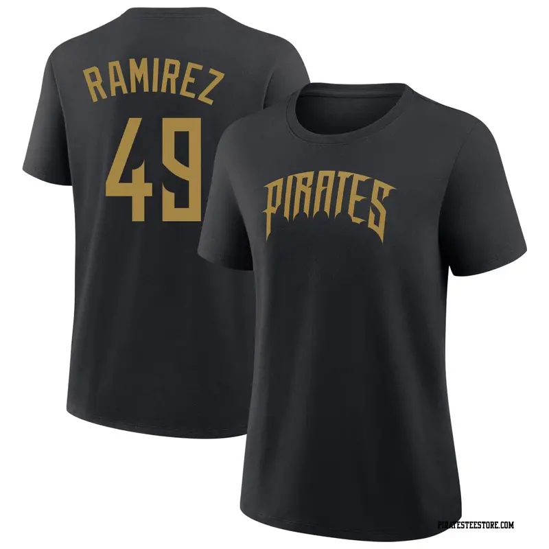 Women's Pittsburgh Pirates ＃49 Yohan Ramirez Black 2026 City Connect Name & Number T-Shirt