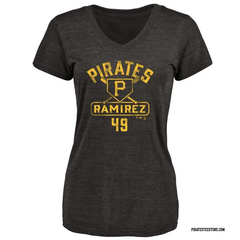 Women's Pittsburgh Pirates ＃49 Yohan Ramirez Black Base Runner T-Shirt