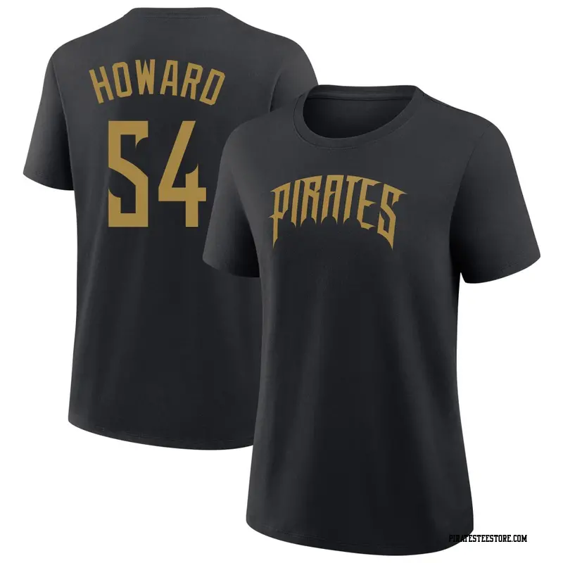 Women's Pittsburgh Pirates ＃54 Sam Howard Black 2026 City Connect Name & Number T-Shirt