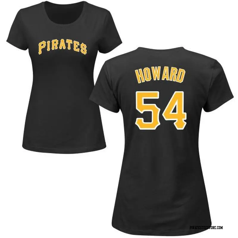 Women's Pittsburgh Pirates ＃54 Sam Howard Black Roster Name & Number T-Shirt