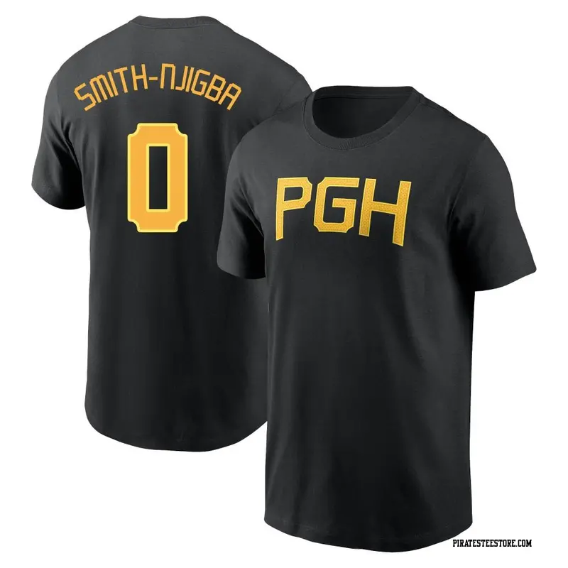 Youth Pittsburgh Pirates ＃0 Canaan Smith-Njigba Black 2023 City Connect Wordmark Name & Number T-Shirt
