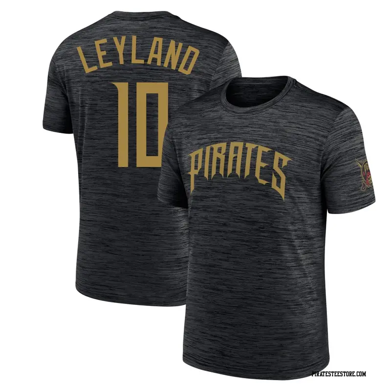 Youth Pittsburgh Pirates ＃10 Jim Leyland Black 2026 City Connect Game Day Velocity Name & Number T-Shirt