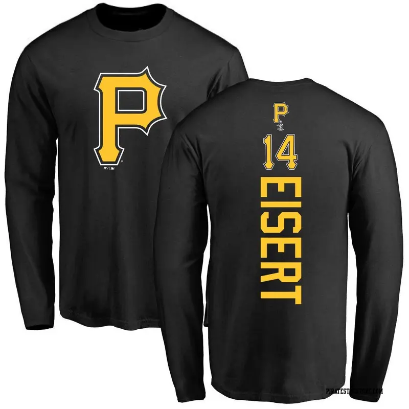 Youth Pittsburgh Pirates ＃14 Brandon Eisert Black Backer Long Sleeve T-Shirt