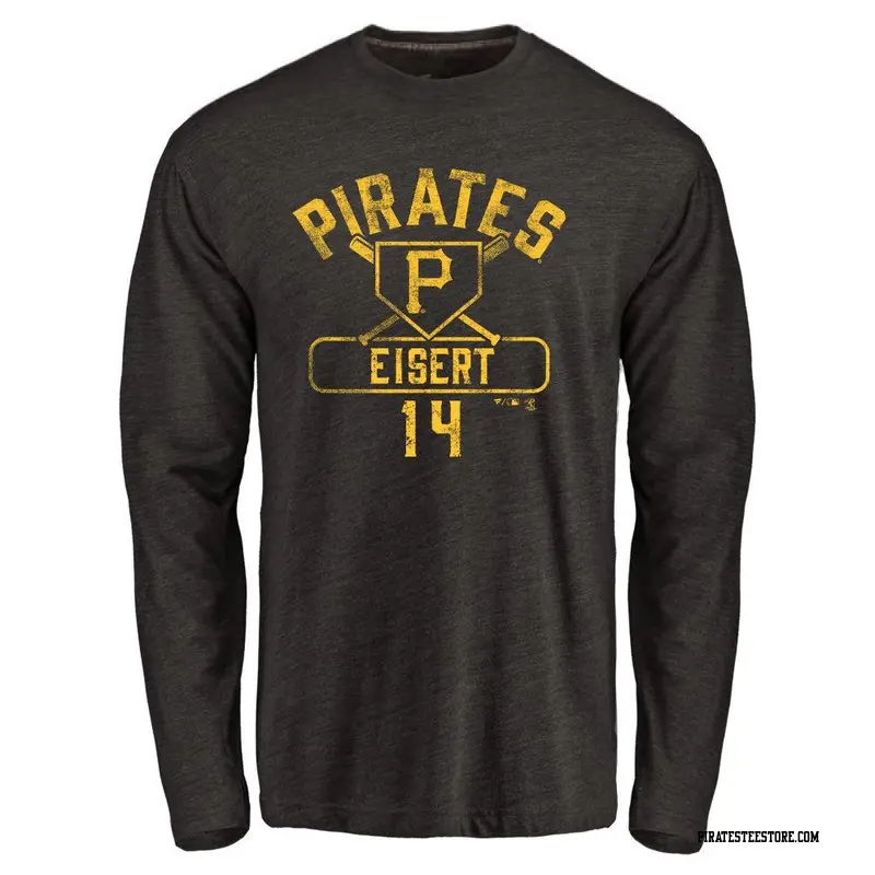Youth Pittsburgh Pirates ＃14 Brandon Eisert Black Base Runner Long Sleeve T-Shirt