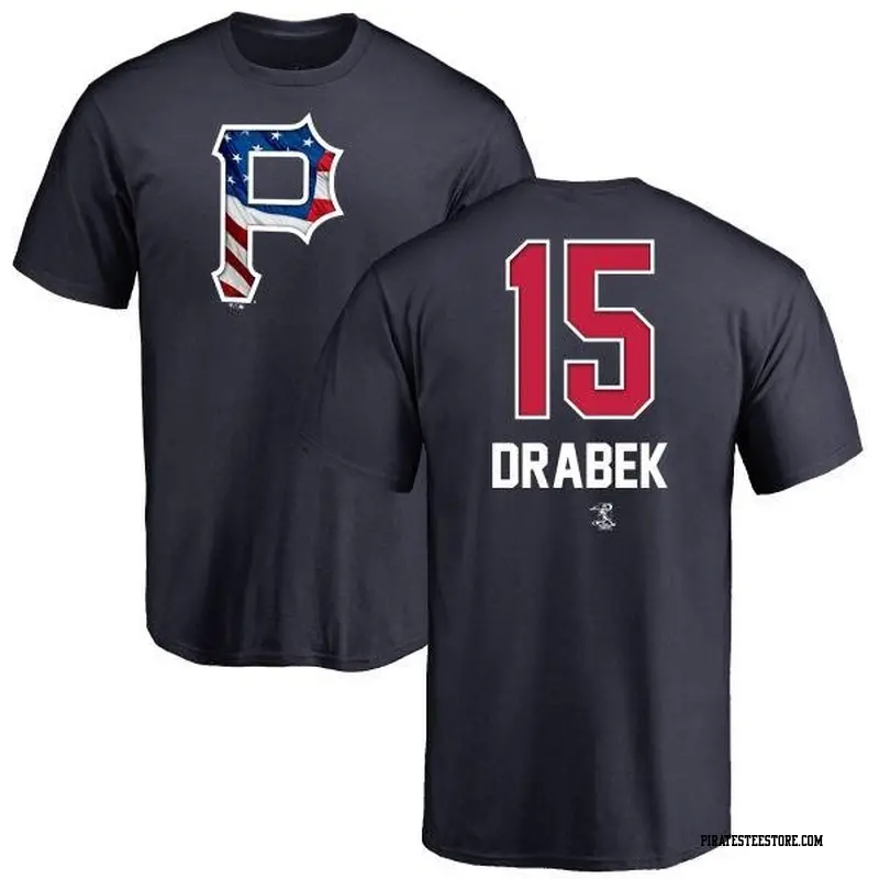 Youth Pittsburgh Pirates ＃15 Doug Drabek Navy Branded Name and Number Banner Wave T-Shirt