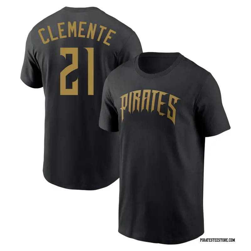Youth Pittsburgh Pirates ＃21 Roberto Clemente Black 2026 City Connect Name & Number T-Shirt