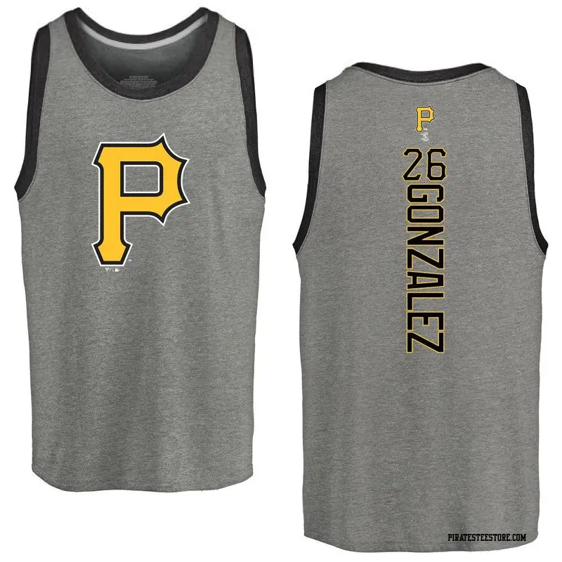 Youth Pittsburgh Pirates ＃26 Jacob Gonzalez Ash Backer Tank Top