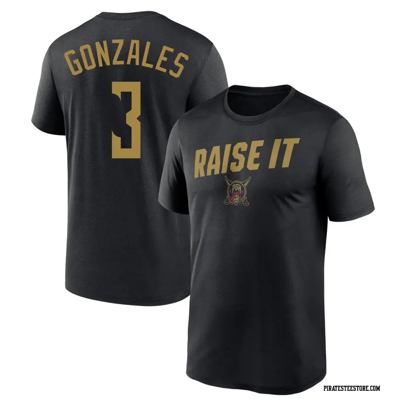 Youth Pittsburgh Pirates ＃3 Nick Gonzales Black 2026 City Connect Team Phrase Script Name & Number T-Shirt