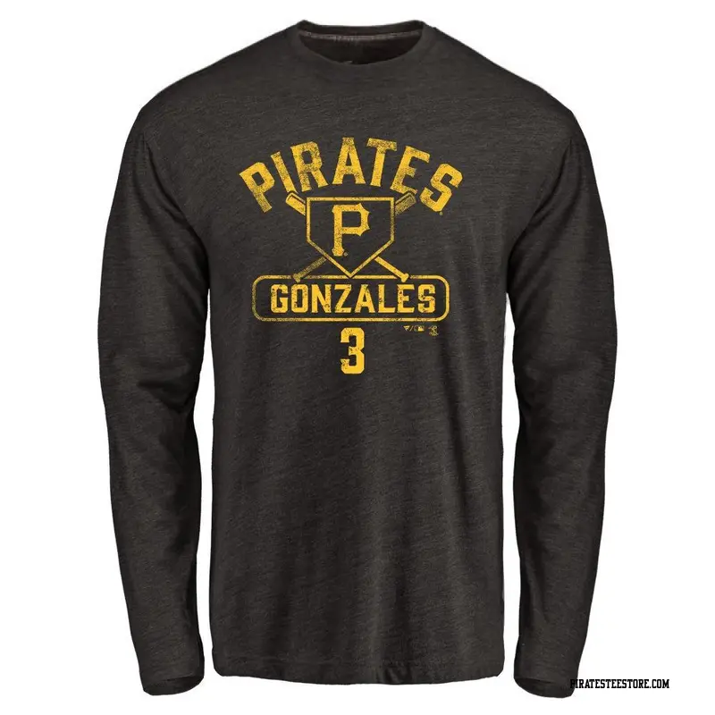 Youth Pittsburgh Pirates ＃3 Nick Gonzales Black Base Runner Long Sleeve T-Shirt