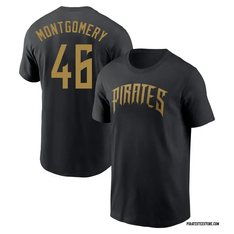 Youth Pittsburgh Pirates ＃46 Mason Montgomery Black 2026 City Connect Name & Number T-Shirt