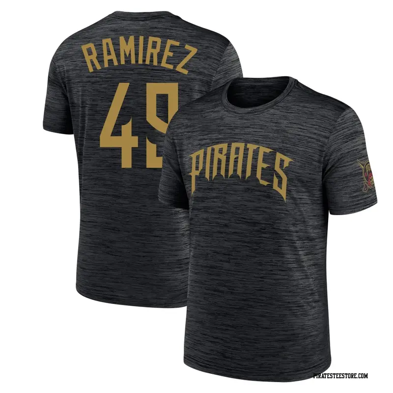 Youth Pittsburgh Pirates ＃49 Yohan Ramirez Black 2026 City Connect Game Day Velocity Name & Number T-Shirt